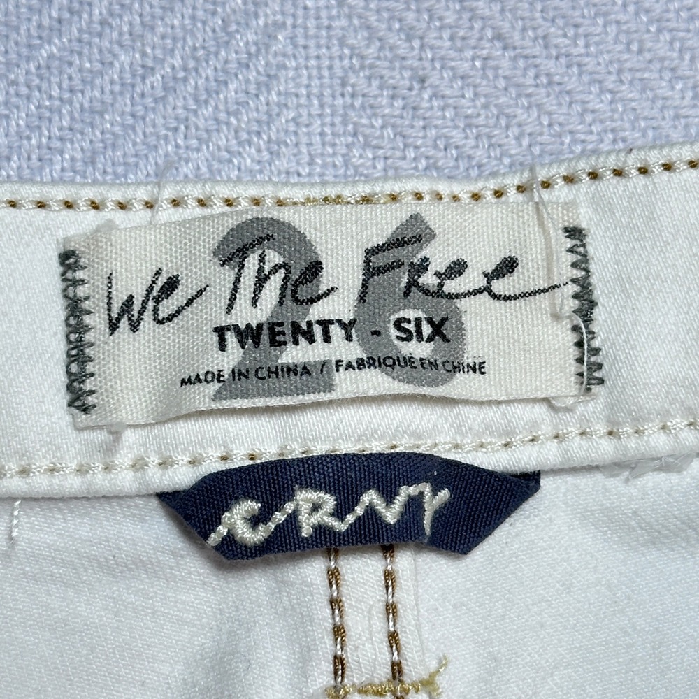 We The Free CRVY Flare Jeans Women 26 High Rise‎ Bell Bottom White Free People - Picture 3 of 13